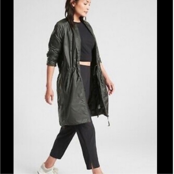 Athleta Summit Insulated Parka S Mountain Olive Primaloft Eco Recycled Nylon NEW - Picture 2 of 10